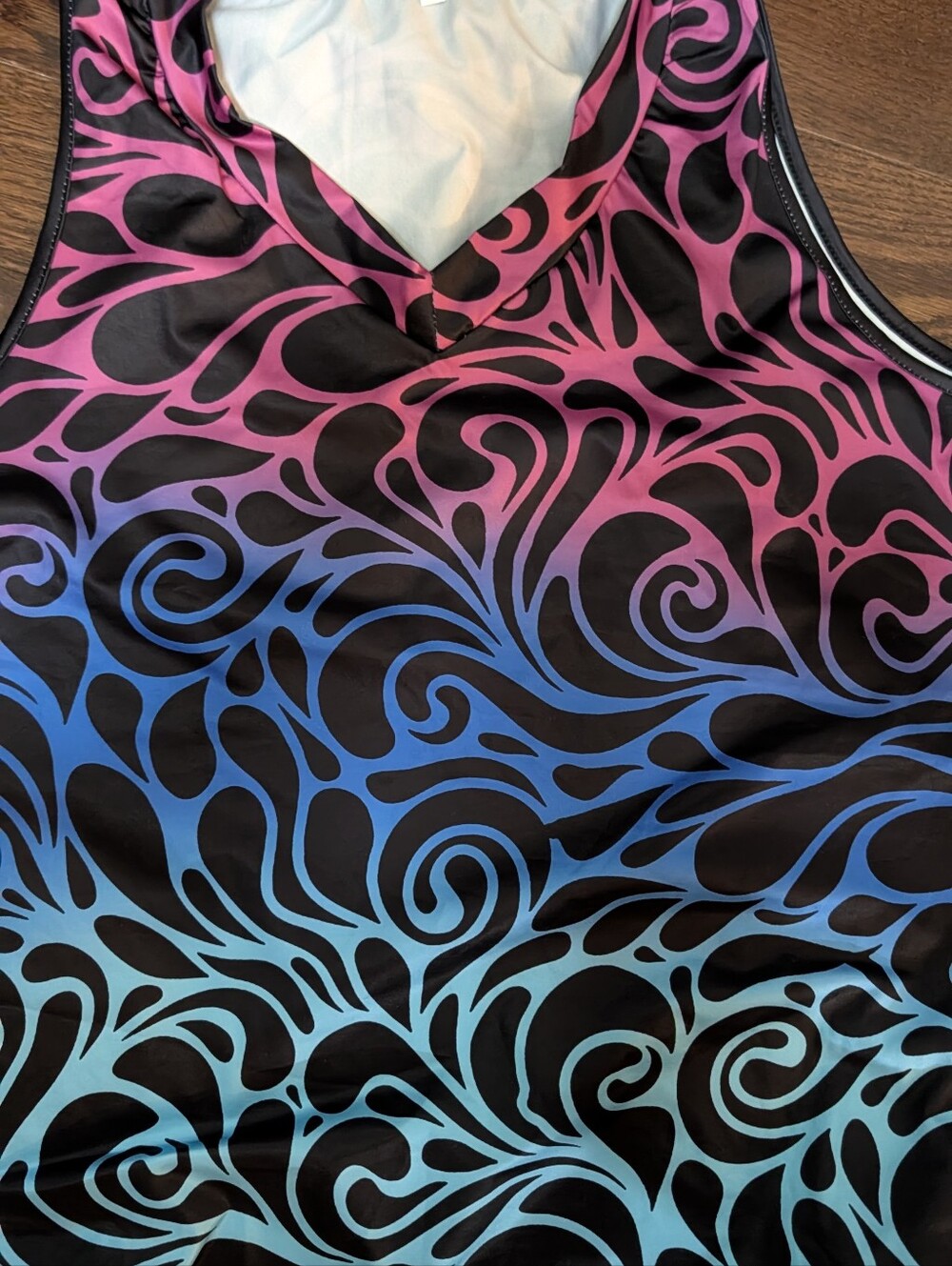 Vibrant Ombre Swirl Active Tank - Pink to Teal